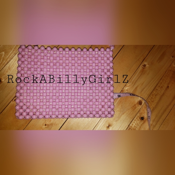 Vintage 1950's Pink Hand Beaded Purse Made by Lady Ellen in British Hong Kong - Picture 6 of 12